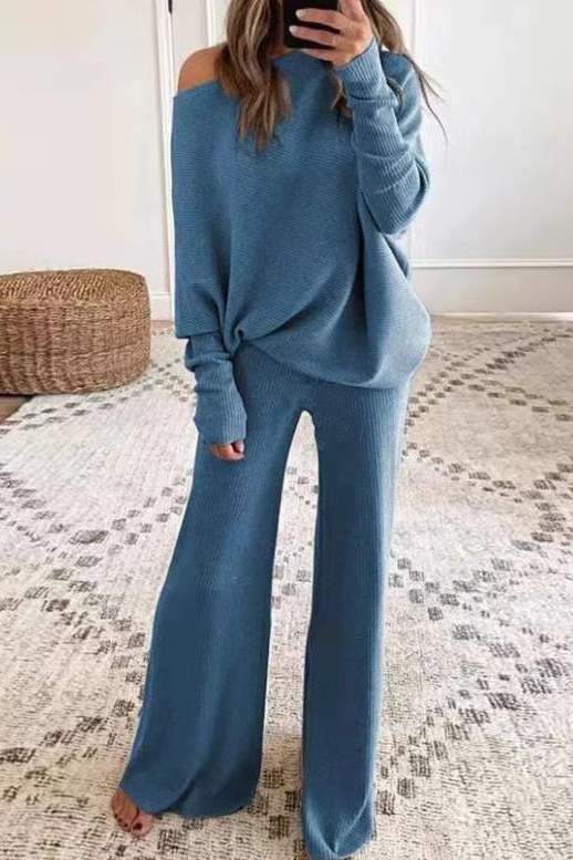 Mila CozyKnit™ Off-Shoulder Lounge Set