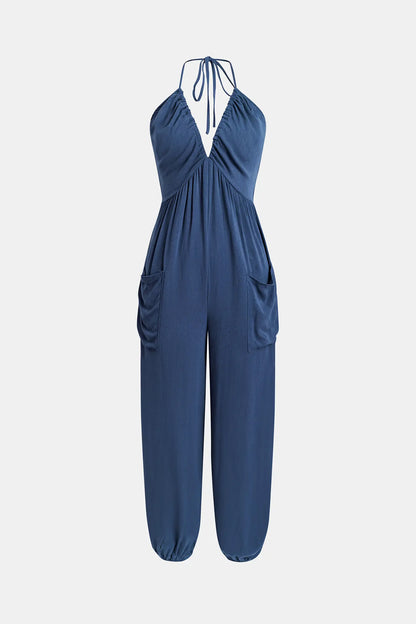 Riviera Glow" Halter Maxi Jumpsuit