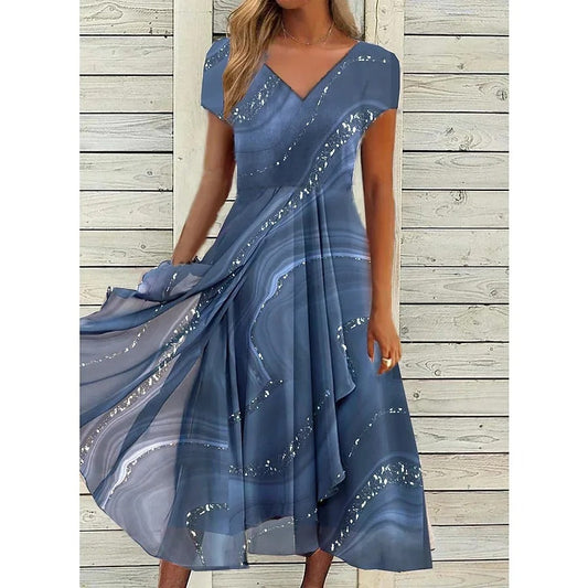 Isabella – Elegant V-neck Midi Dress