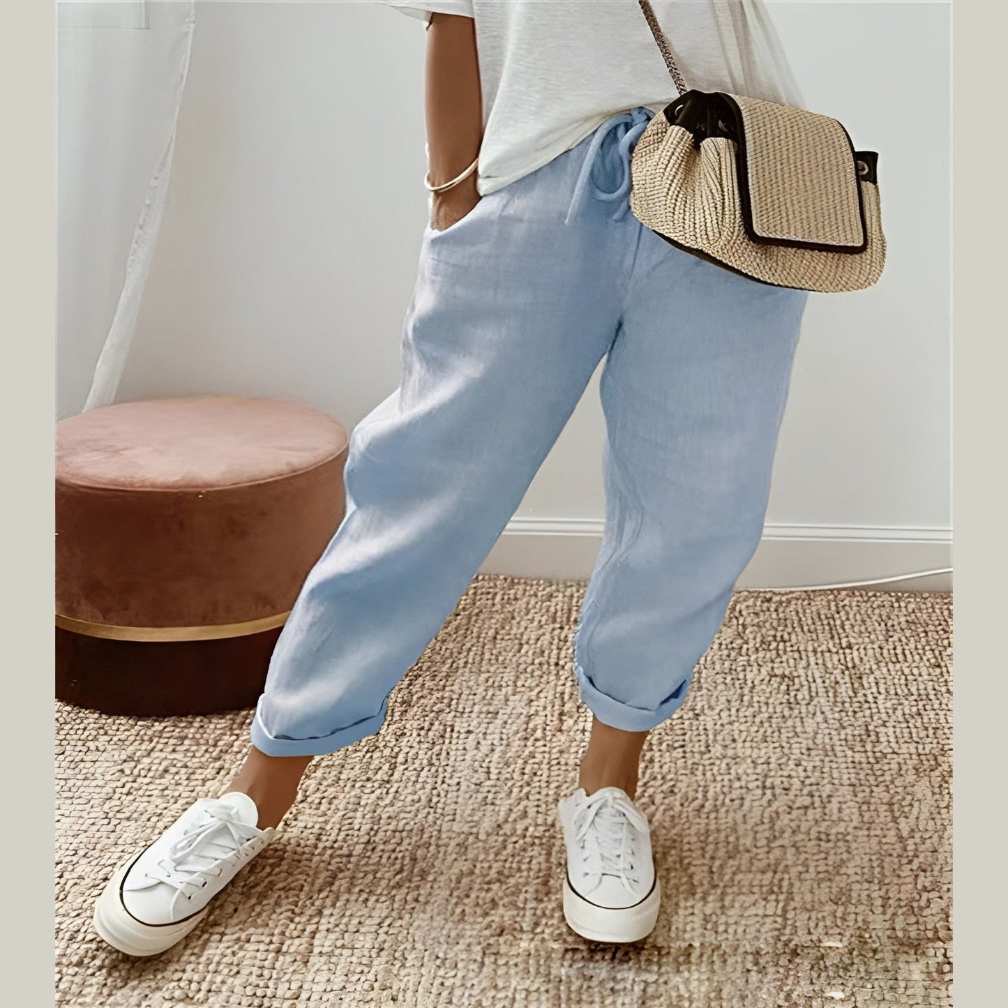 Elisa | Chic Cotton Linen Trousers