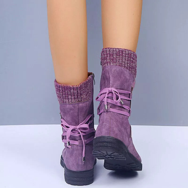 Svea - Retro Thick Heel Winter Boots