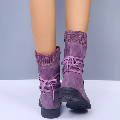 Svea - Retro Thick Heel Winter Boots