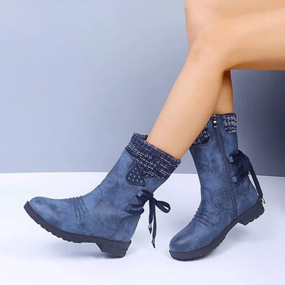 Svea - Retro Thick Heel Winter Boots