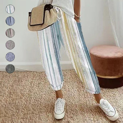 Lucy | striped trousers in linen and cotton