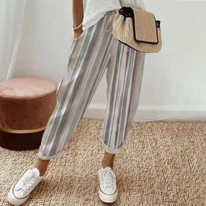 Lucy | striped trousers in linen and cotton