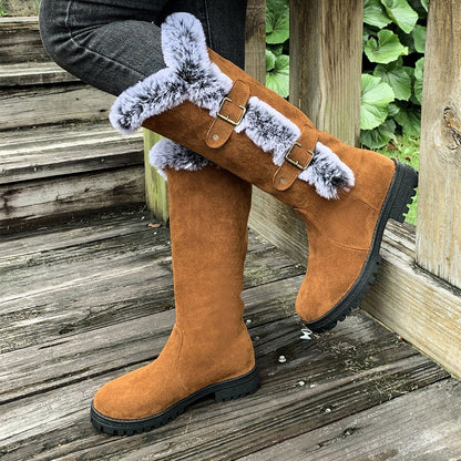 Sophie Mid-Calf Snow Boots with Thick Faux Fur Lining