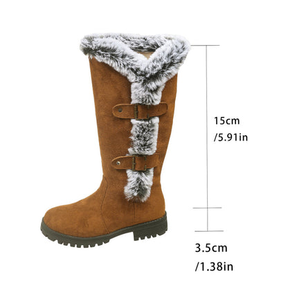 Sophie Mid-Calf Snow Boots with Thick Faux Fur Lining
