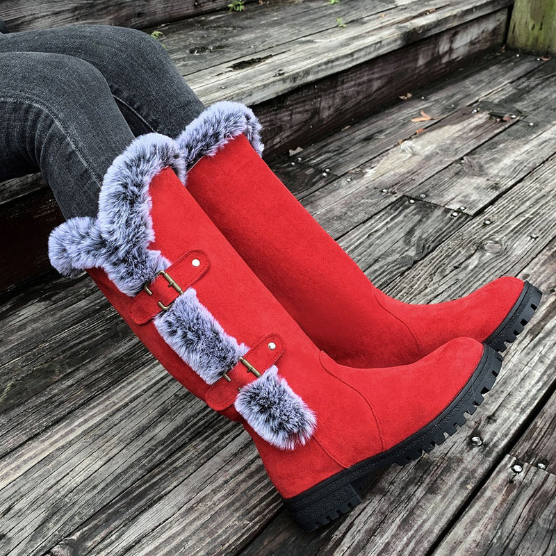 Sophie Mid-Calf Snow Boots with Thick Faux Fur Lining