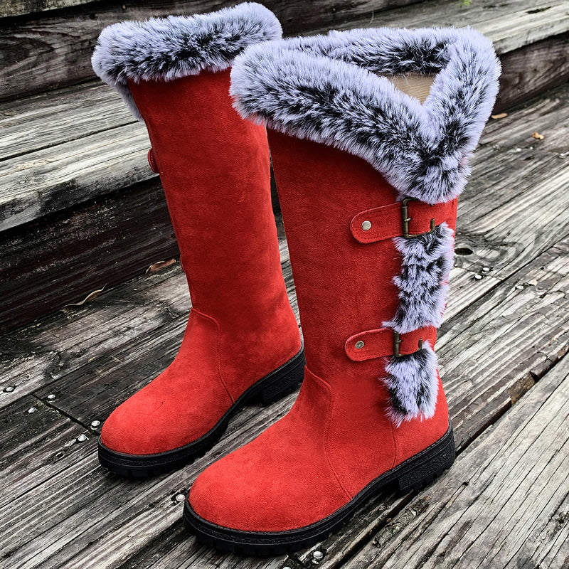 Sophie Mid-Calf Snow Boots with Thick Faux Fur Lining